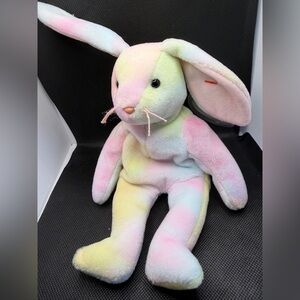 Ty Beanie Baby Hippie Bunny 1998 Pastel Easter Rabbit w/ Tag